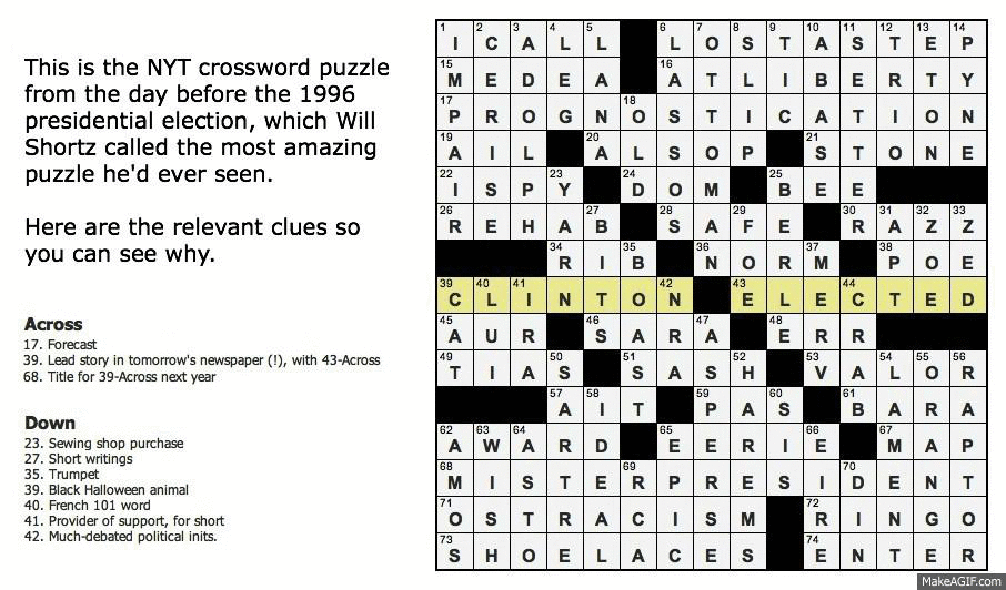 Example of a crossword that supports multiple valid thematic fills